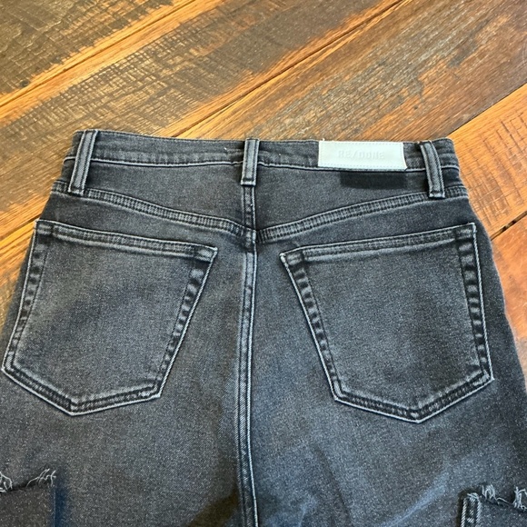 RE/DONE Comfort Stretch High Rise Stove Pipe Jeans Washed Noir Black Size 27 - Picture 13 of 16